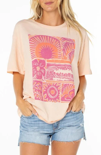Roxy Beach Things Oversize Cotton Graphic T-shirt In Neutral