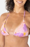 Roxy Bell Bottom Blooms Tiki Triangle Bikini Top In Multi