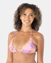 Roxy Bell Bottom Blooms Tiki Triangle Bikini Top In Multi