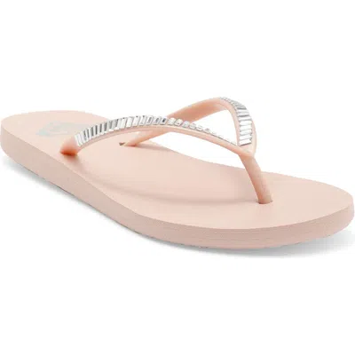 Roxy Bermuda Bling Flip Flop In Pink