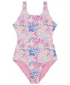 Roxy Big Girls Coastal Scoopneck Swimsuit In Med Purple