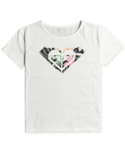 Roxy Kids' Big Girls Day And Night Graphic Cotton T-shirt In Snow White