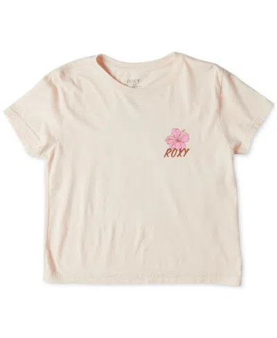 Roxy Kids' Big Girls Hibiscus Paradise Graphic Cotton T-shirt In Pale Dogwo