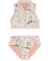 Roxy Big Girls North Shore Two-piece Swimsuit Set In Peach Nectar