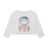 Roxy Big Kid Girls Crew Neck Long Sleeve Loose Fit Graphic T-shirt In White