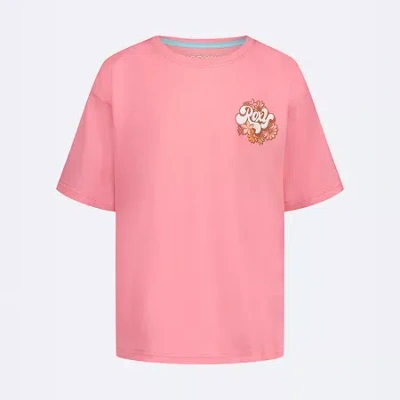 Roxy Big Kid Girls Crew Neck Short Sleeve Graphic T-shirt In Pink