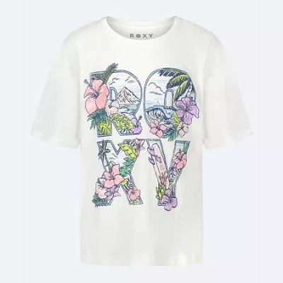 Roxy Big Kid Girls Crew Neck Short Sleeve Graphic T-shirt In White