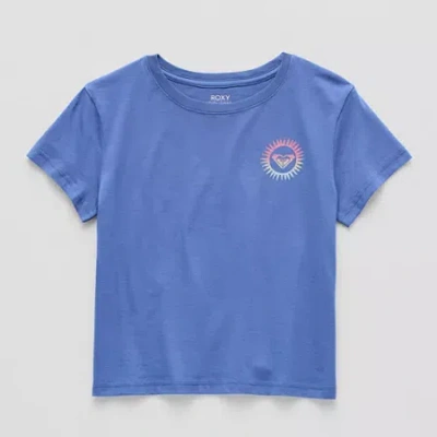 Roxy Big Kid Girls Crew Neck Short Sleeve Oversized Graphic T-shirt In Blue