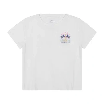 Roxy Big Kid Girls Crew Neck Short Sleeve Regular Fit Graphic T-shirt In White