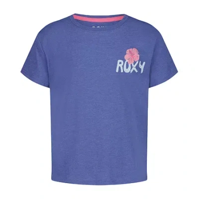 Roxy Big Kid Girls Crew Neck Short Sleeve Regular Fit Graphic T-shirt In Blue