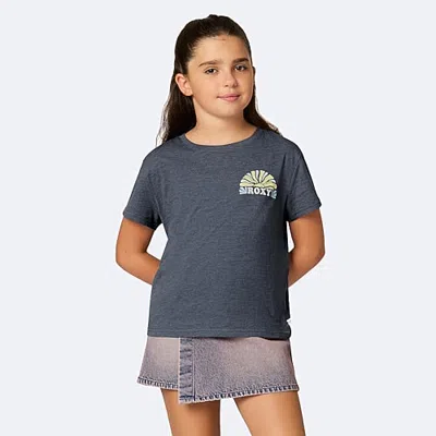 Roxy Big Kid Girls Crew Neck Short Sleeve Regular Fit Graphic T-shirt In Gray