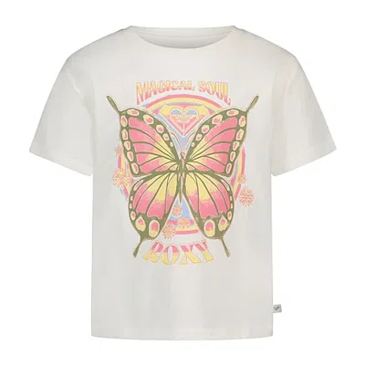 Roxy Big Kid Girls Crew Neck Short Sleeve Regular Fit Graphic T-shirt In White