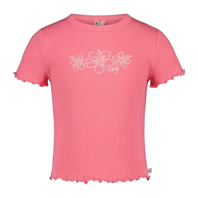 Roxy Big Kid Girls Crew Neck Short Sleeve T-shirt In Pink