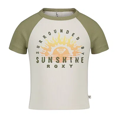 Roxy Big Kid Girls Crew Neck Short Sleeve T-shirt In White