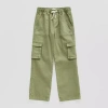Roxy Big Kid Girls Drawstring Waist Wide Leg Cargo Pant In Green