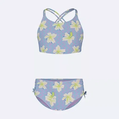Roxy Big Kid Girls Floral 2-pc. Bikini Set In Blue