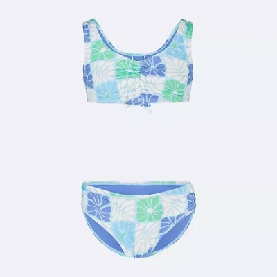 Roxy Big Kid Girls Floral 2-pc. Bikini Set In Blue