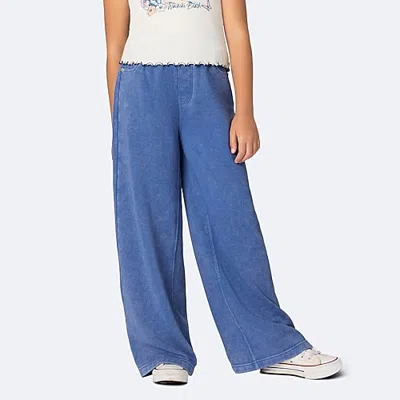 Roxy Big Kid Girls Mid Rise Wide Leg Loose Fit Fleece Pull-on Pant In Blue