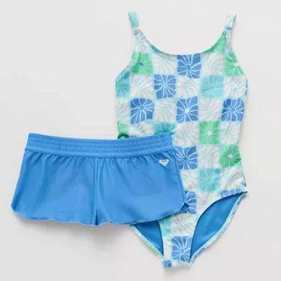 Roxy Big Kid Girls One Piece+cover-ups In Blue