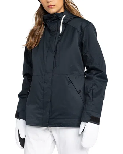 Roxy Billie Water Resistant Hooded Insulated Jacket In Anthracite