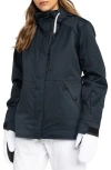 Roxy Billie Water Resistant Hooded Insulated Jacket In Anthracite