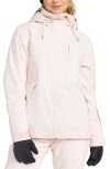 Roxy Billie Water Resistant Hooded Insulated Jacket In Pink Salt