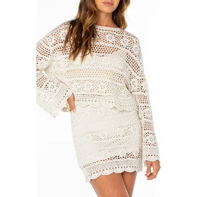 Roxy Blue Water Cotton Blend Sweater In White