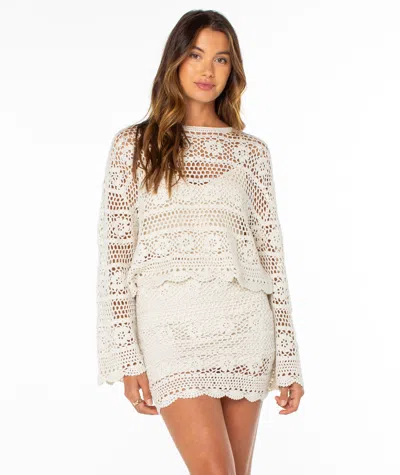 Roxy Blue Water Cotton Blend Sweater In White