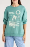 Roxy Born In Paradise Fleece Sweatshirt In Blue