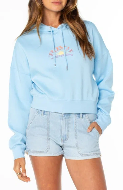 Roxy Breakwater Fleece Graphic Hoodie In Blue