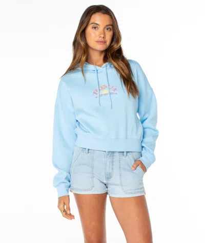 Roxy Breakwater Fleece Graphic Hoodie In Blue
