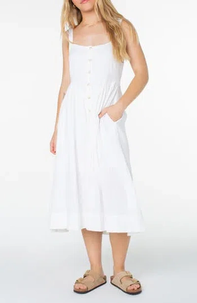 Roxy Brisa Cotton Midi Dress In White