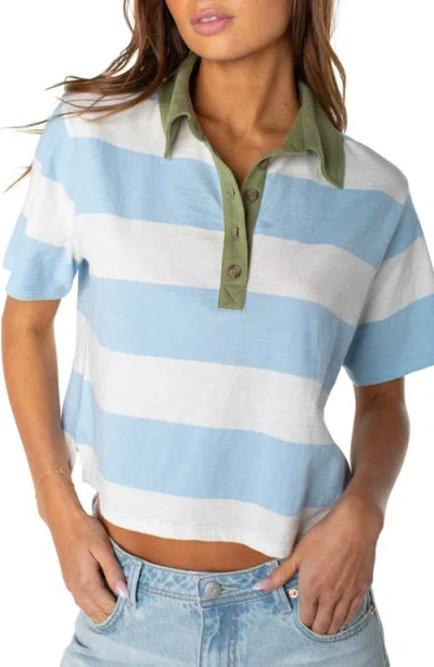 Roxy Brookview Striped Polo In Blue