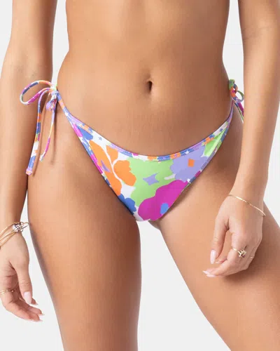 Roxy California Dreamin Reversible Tie Side Cheeky Bikini Bottom In Multi