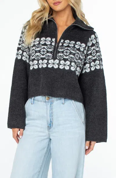 Roxy Cedar Grove Quarter Zip Sweater In Phantom