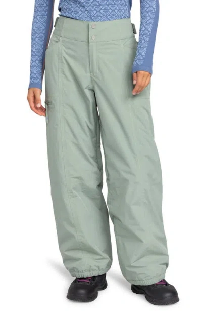 Roxy Chloe Kim Waterproof Shell Snow Trousers In Lily Pad Green