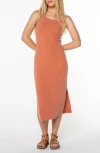 Roxy City Lights Tank Midi Dress In Brown