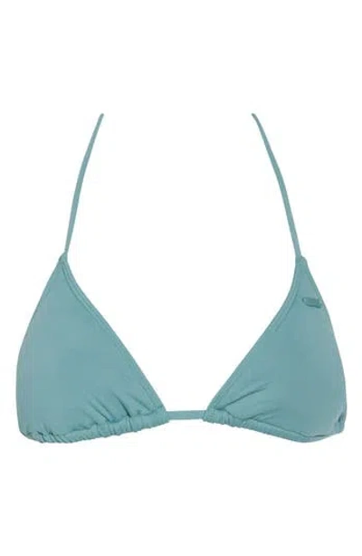 Roxy Classic Triangle Bikini Top In Mineral Blue