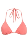 Roxy Classic Triangle Bikini Top In Orange