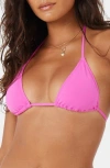 Roxy Classic Triangle Bikini Top In Pink