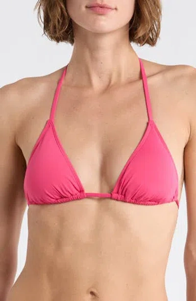 Roxy Classic Triangle Bikini Top In Pink