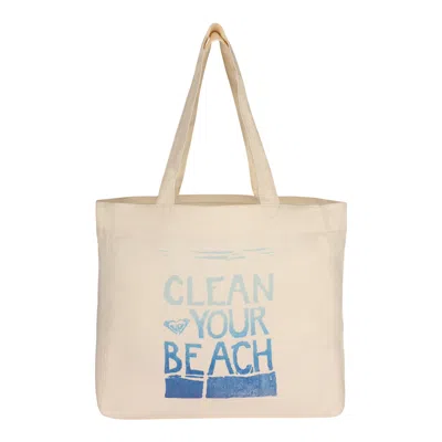 Roxy Clean Your Beach Tote Bag In Natural