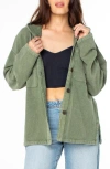 Roxy Sunset Sands Cutoff Shacket In Agave Green In Green