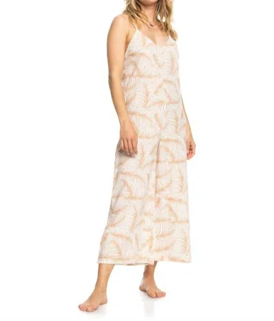 Roxy Close To You Jumpsuit In Toast S Palm Tree In Metallic