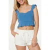 Roxy Coastal Cruisin' Ruffle Strap Camisole In Blue