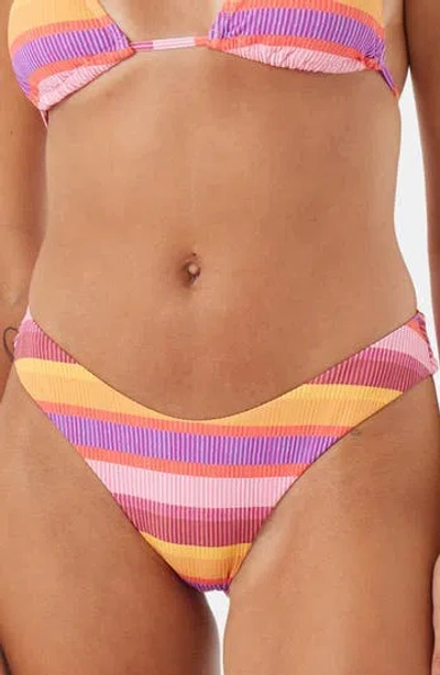 Roxy Coastal Current Reversible Bikini Bottoms In Animal Print
