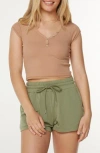 Roxy Coffee Date Crop Top In Brown
