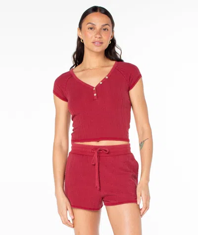 Roxy Coffee Date Top In Red