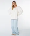 Roxy Cold Front Cable Stitch Sweater In Blue