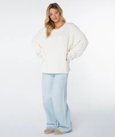 Roxy Cold Front Cable Sweater In Blue